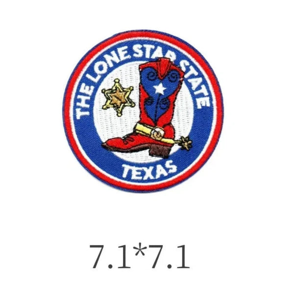 The Lone Star State Texas 'Cowboy Boot | Round' Embroidered Patch