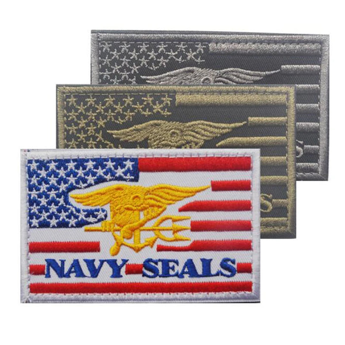 American Flag 'Navy Seals' Embroidered Velcro Patch