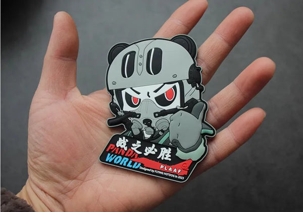 Tactical Panda 'Pilot Fighter' PVC Rubber Velcro Patch