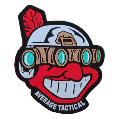 Cleveland Guardians ‘Chief Wahoo | Average Tactical' PVC Rubber Velcro Patch