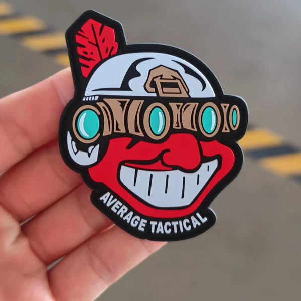 Cleveland Guardians ‘Chief Wahoo | Average Tactical' PVC Rubber Velcro Patch