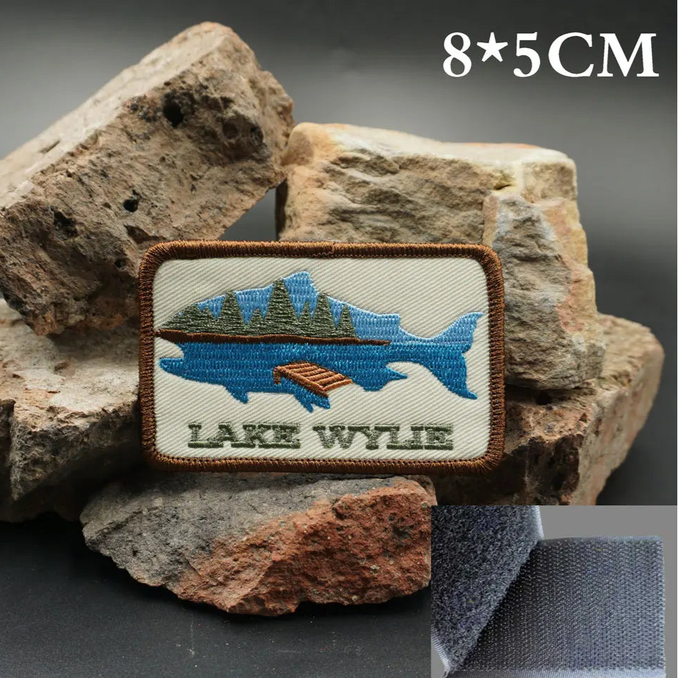 Lake Wylie 'Fish' Embroidered Velcro Patch