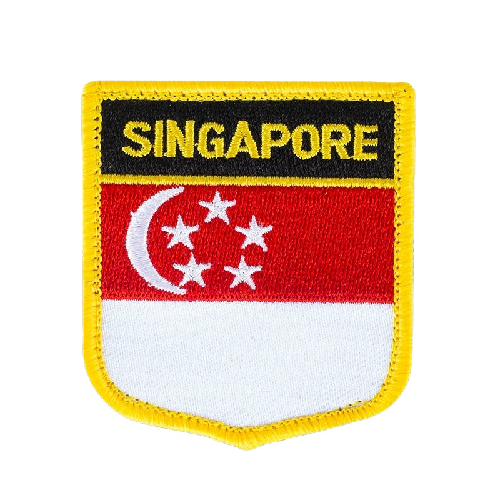 Singapore Flag '1.0' Embroidered Velcro Patch