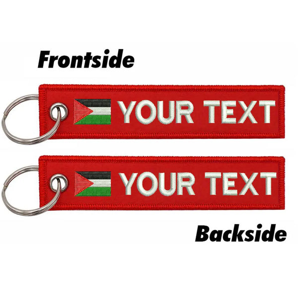 Personalized Keychain 'Palestine Flag' Embroidered Velcro Patch