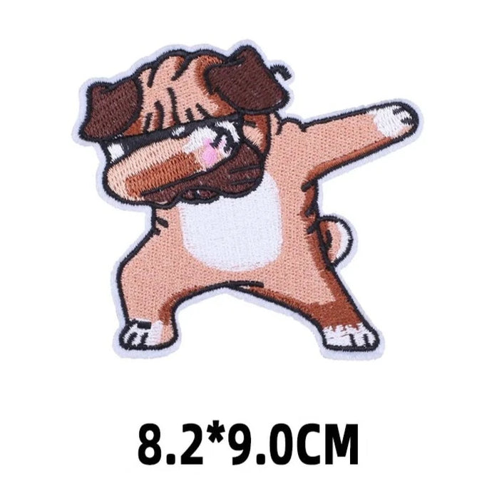 Cute Pug 'Dabbing' Embroidered Patch