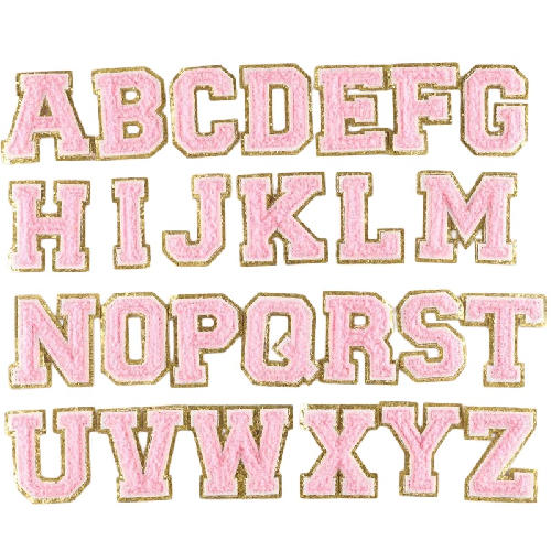 A-Z Letters 'Light Pink' Embroidered Patch