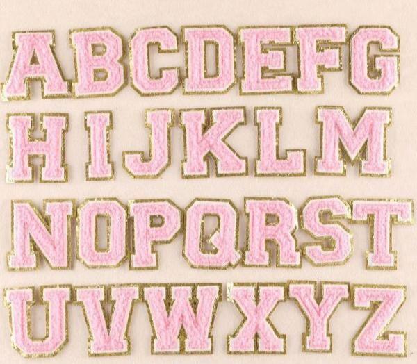 A-Z Letters 'Light Pink' Embroidered Patch