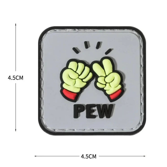 Cool 'Pew | Rock and Scissor Hand Game' PVC Rubber Velcro Patch