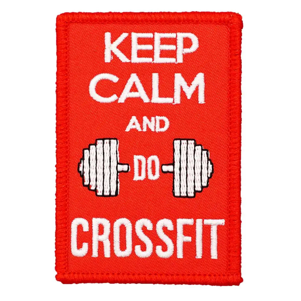 Quote 'Keep Calm and Do Crossfit' Embroidered Velcro Patch