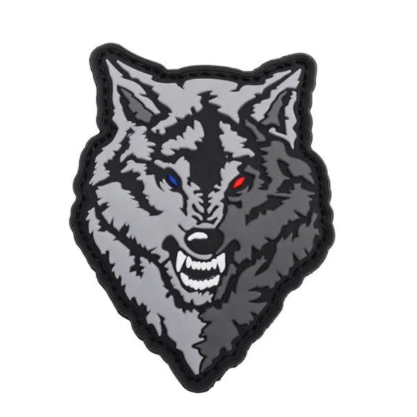 Wolf Head 'Fierce' PVC Rubber Velcro Patch