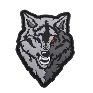 Wolf Head 'Fierce' PVC Rubber Velcro Patch