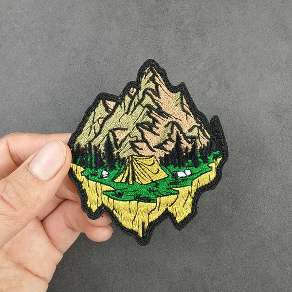 Camping Adventures 'Mountain Scenery' Embroidered Velcro Patch