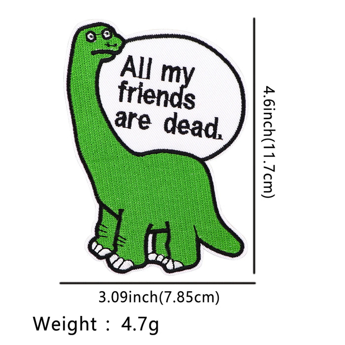 Dinosaur 'All My Friends Are Dead | 1.0' Embroidered Patch