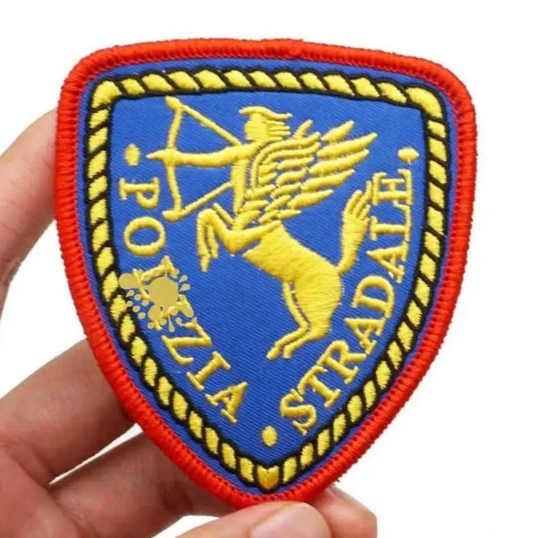 Emblem 'Polizia Stradale' Embroidered Velcro Patch