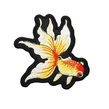 Cute Goldfish 'Five-Tailed' Embroidered Velcro Patch