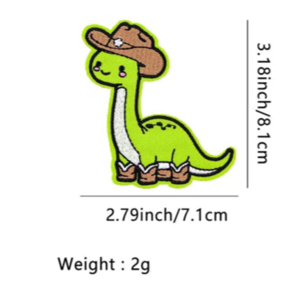 Cowboy Dinosaur Embroidered Patch