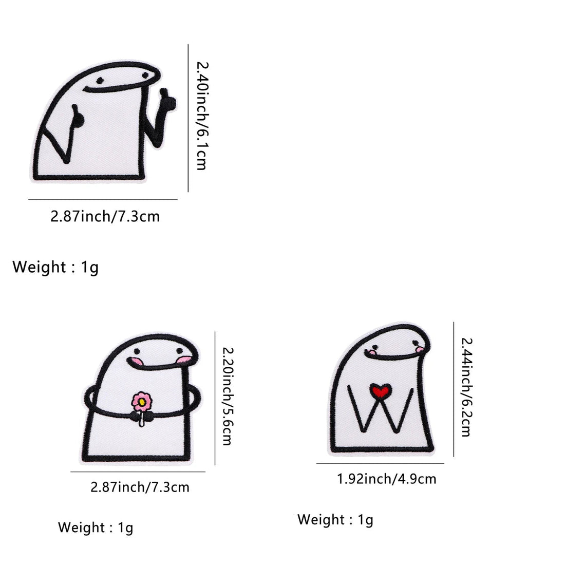 Flork Meme 'Set of 3' Embroidered Patch