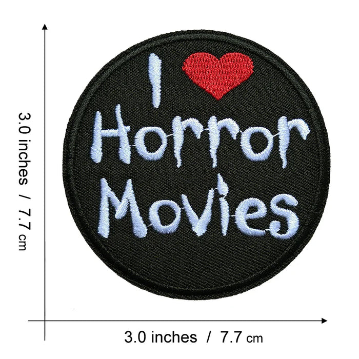 Horror 'I Love Horror Movies 1.0' Embroidered Patch