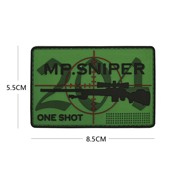 Military Tactical 'MP Sniper Gun' PVC Rubber Velcro Patch