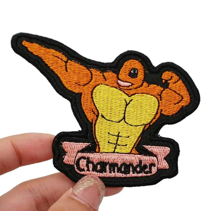 Pocket Monster 'Charmander | Flexing Muscles' Embroidered Velcro Patch