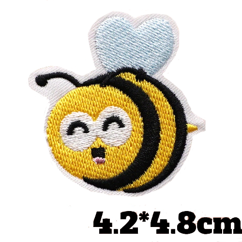 Cute 'Happy Bee' Embroidered Patch