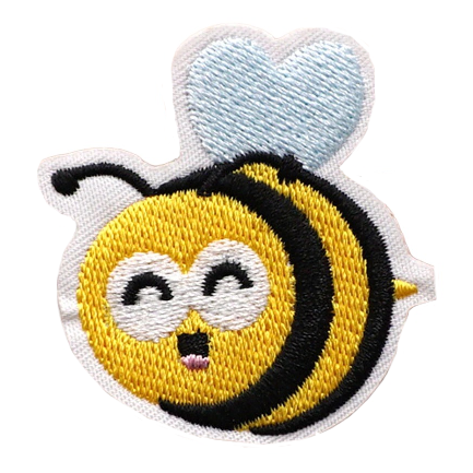 Cute 'Happy Bee' Embroidered Patch