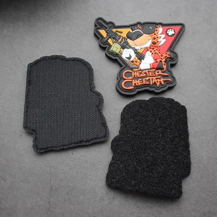 Military Tactical 'Bar-B-Q and Chester Cheetah | Set of 2' PVC Rubber Velcro Patch