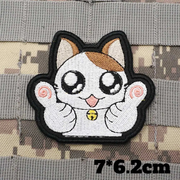 Cute Cat 'Two Thumbs Up' Embroidered Velcro Patch