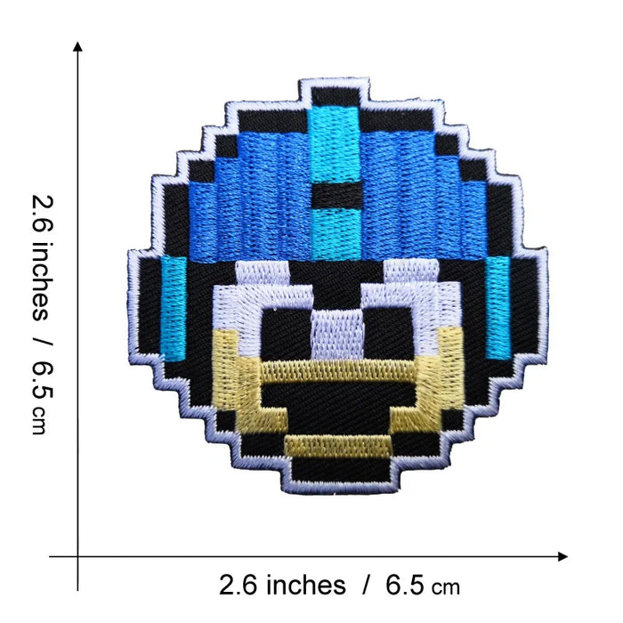 Mega Man 'Pixel Head' Embroidered Patch