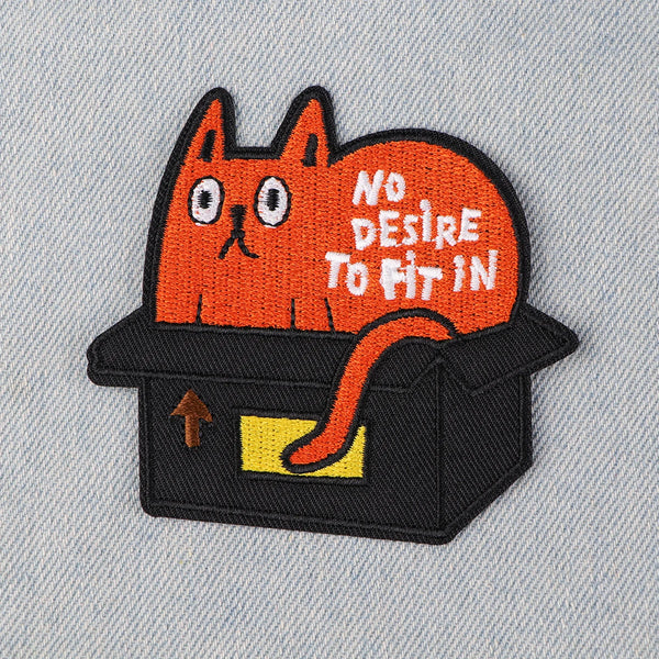 Orange Cat ‘No Desire To Fit In’ Embroidered Patch