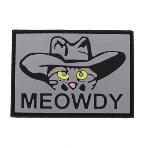 Cowboy Cat 'Meowdy' PVC Rubber Velcro Patch