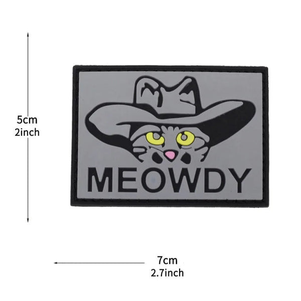 Cowboy Cat 'Meowdy' PVC Rubber Velcro Patch