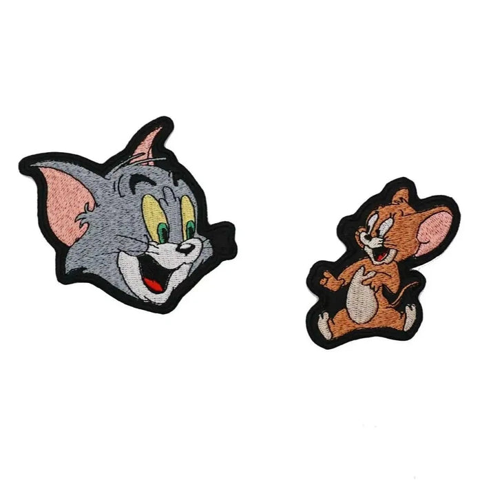 Tom and Jerry 'Surprised Face | Set of 2' Embroidered Velcro Patch