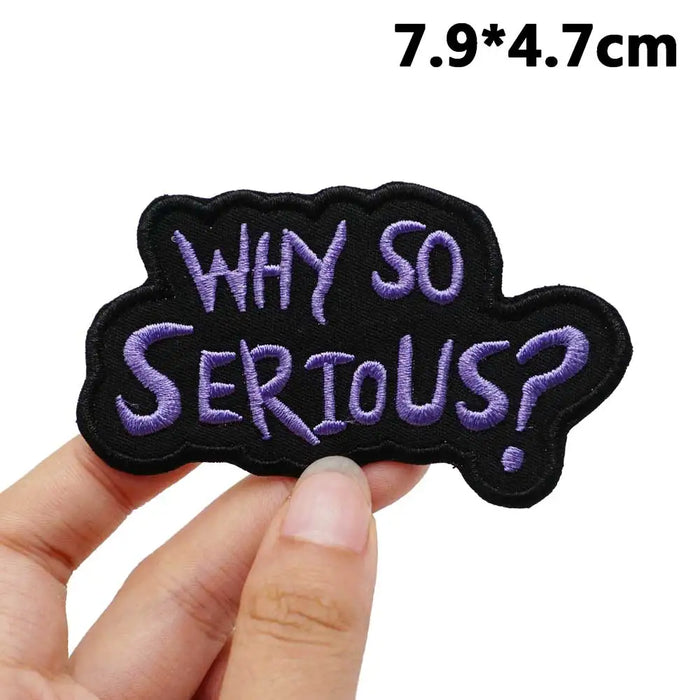 Joker 'Why So Serious? | Purple Font' Embroidered Patch