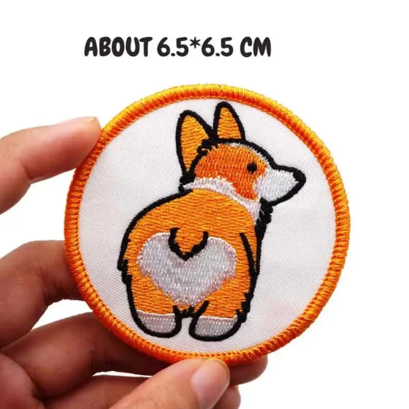 Cute Corgi 'Round 1.0' Embroidered Velcro Patch