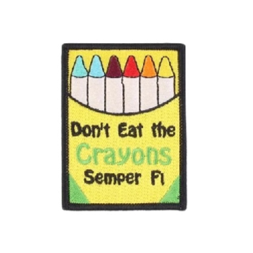 Don't Eat The Crayons Embroidered Velcro Patch