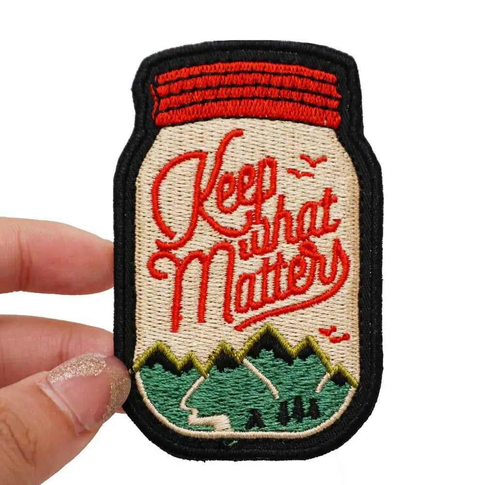 Adventure Jar 'Keep What Matters' Embroidered Velcro Patch