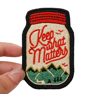 Adventure Jar 'Keep What Matters' Embroidered Velcro Patch