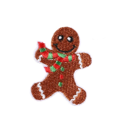 Christmas 'Gingerbread Man' Embroidered Patch