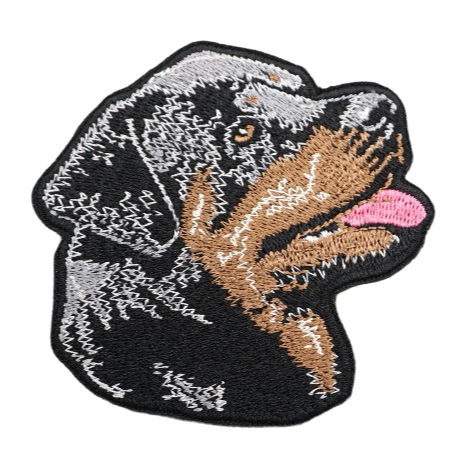 Rottweiler Dog 'Head' Embroidered Velcro Patch