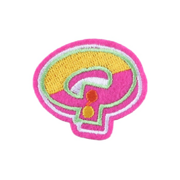 Cute Letter Q 'Colorful' Embroidered Patch