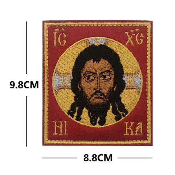 Christogram IC XC 'Jesus Face | Square' Embroidered Velcro Patch