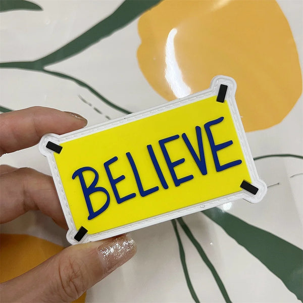 Ted Lasso 'Believe Sign' PVC Rubber Velcro Patch