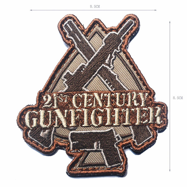 Military Tactical '21st Century Gunfighter' Embroidered Velcro Patch