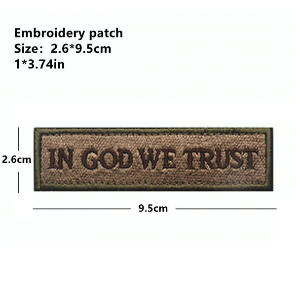 Religious 'In God We Trust | Rectangle' Embroidered Velcro Patch