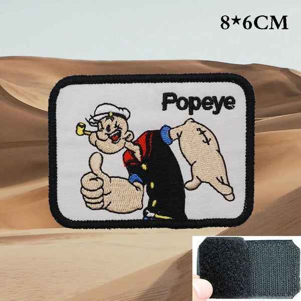 Popeye 'Square' Embroidered Velcro Patch