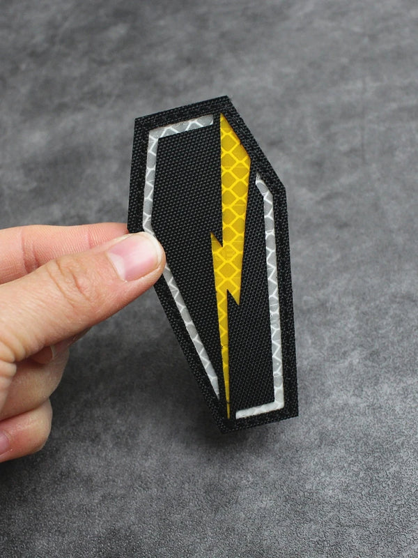 Cool 'Yellow Lightning | Reflective' Embroidered Velcro Patch