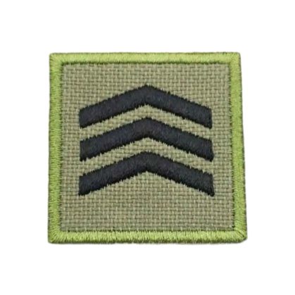 Military Rank 'Sergeant | Square' Embroidered Velcro Patch