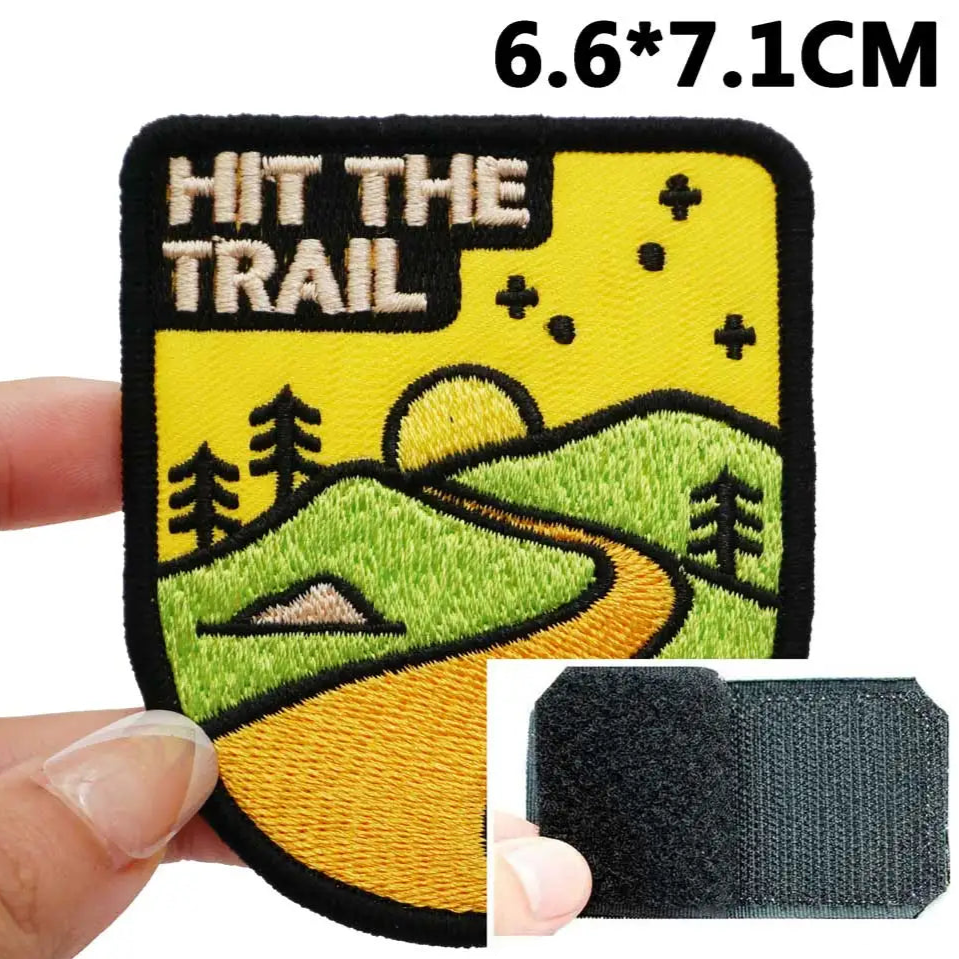 Outdoor Adventure 'Hit the Trail' Embroidered Velcro Patch