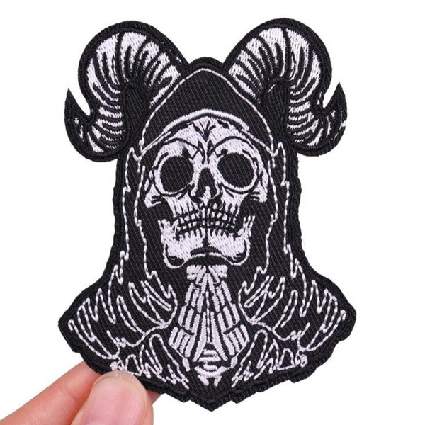 Halloween 'Devil Skull | Praying' Embroidered Patch